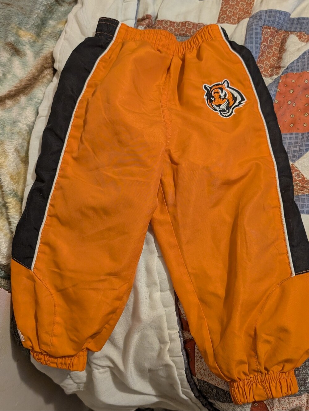 VTG Cincinnati Bengals Toddler Track Pants 24 Months Orange Black Windbreaker